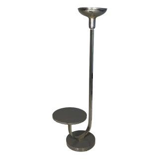 Italian Art Deco Floor Lamp with Integrated Table, 1930s For Sale