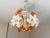 Vintage Italian Murano Style Handblown Swirl Ruffled Shade Pendant, Vintage Amber Brown & White Glass Botanical Chandelier For Sale - Image 6 of 16