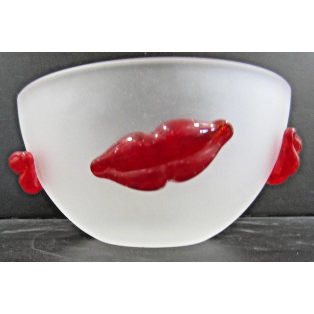 2000 - 2009 Borowski Satin Finish Lips Studio Glass Bowl Signed to Base For Sale - Image 5 of 9