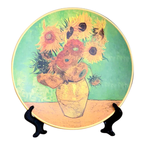 Van Gogh's "Sunflowers" Themed Art Decorative Plate