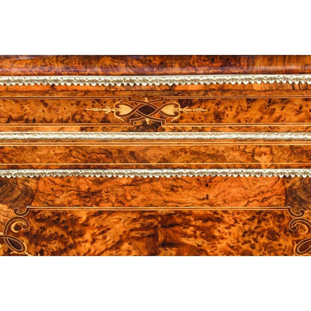 Victorian Burr Walnut Sevres Plaque Credenza with Mirror Back, 19th Century For Sale - Image 14 of 18