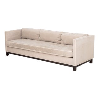 Mitchell Gold + Bob Williams Beige Velvet Sofa For Sale