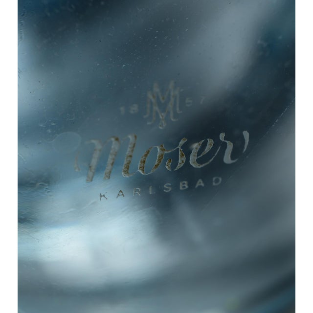 Aquamarine Crystal Vase from Moser, 1980s For Sale - Image 9 of 11