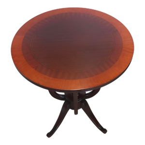 French Art Deco Style Mahogany and Cherry Bookmatched & Inlaid Gueridon Table