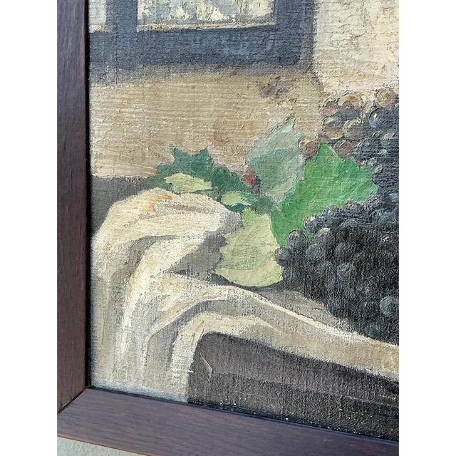 Vintage 1928 Still Life With Green Jug Painting For Sale - Image 9 of 13