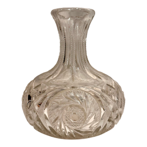 Vintage Clear Mold Blown Pressed Glass Star Pattern Water Wine Carafe Decanter