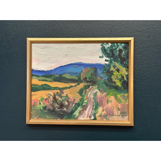 1980s Stig Johansson, Landscape, 1989, Oil on Canvas, Framed For Sale - Image 5 of 10