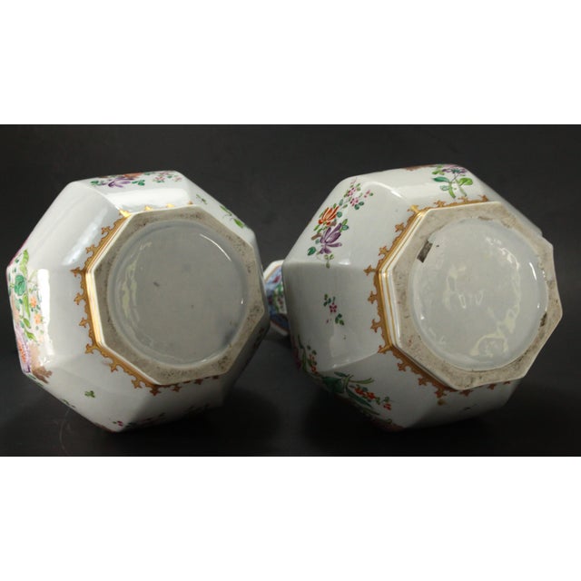 Early 20th Century Pair Famille Rose Armorial Porcelain Vases by Samson of Paris For Sale - Image 17 of 17