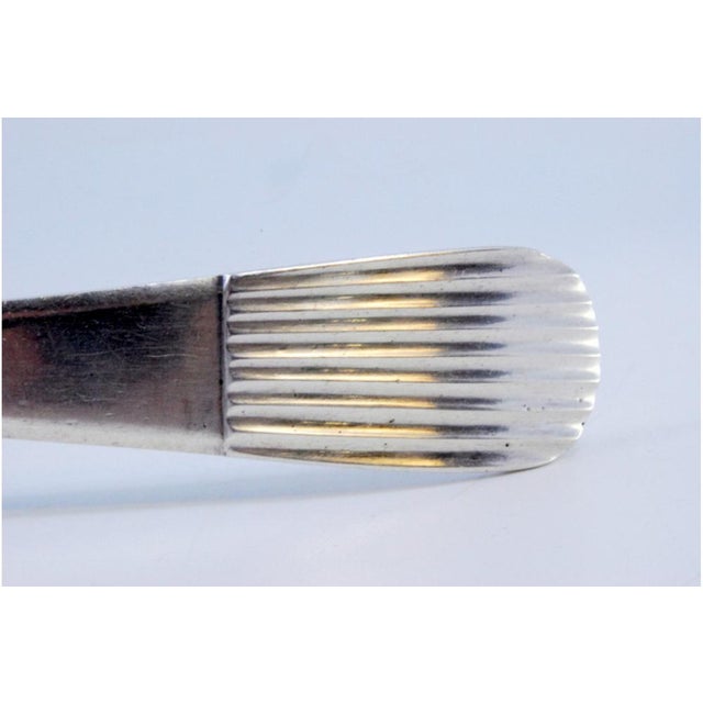Rice and Serving Spoon in Plain Silver with Grooves on the Handle For Sale - Image 9 of 10