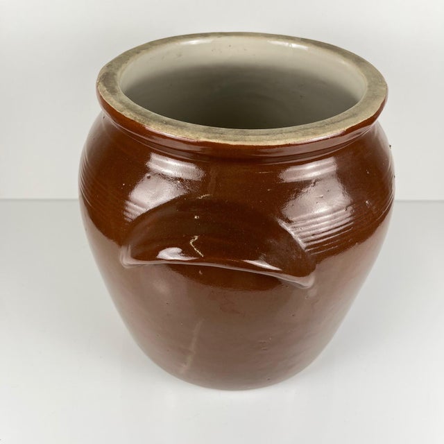 Large Antique Stoneware Pot for Preserving Confit in Brown Color, 1900 For Sale - Image 3 of 12