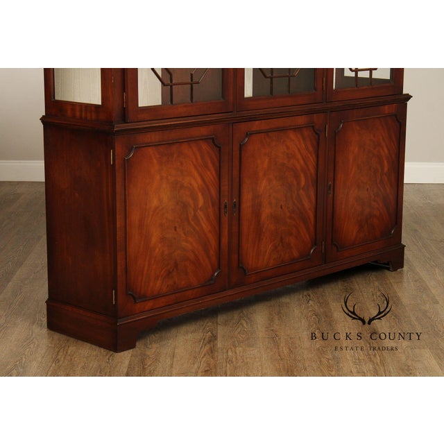 Late 20th Century Georgian Style English Mahogany Bookcase or China Display Cabinet For Sale - Image 5 of 12