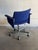 Blue Blue Upholstered Swivel Office Chair With Metal Base Mid-Century Modern 1970s For Sale - Image 8 of 11
