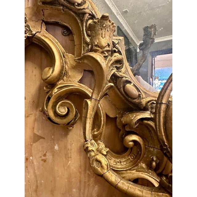 Rococo Large French Gilt Girandole Pier Mirror, 1850 For Sale - Image 3 of 13