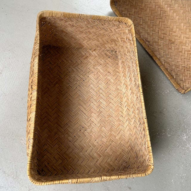 Mid-Century Modern Japanese Gyori Bamboo Storage Basket, 1960s For Sale - Image 3 of 10