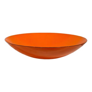 Large Orange Kaj Franck Enamel Bowl for Final Made in Sweden C 1960's For Sale
