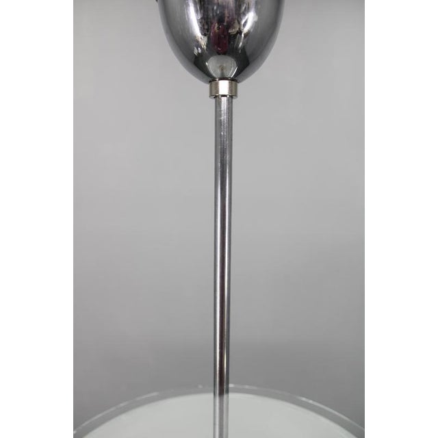 Bauhaus Chrome and Glass Chandelier, Former Czechoslovakia, 1930s For Sale - Image 9 of 12