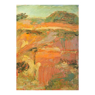 1980s Abstract Acrylic Landscape Painting by Harry Hilson For Sale
