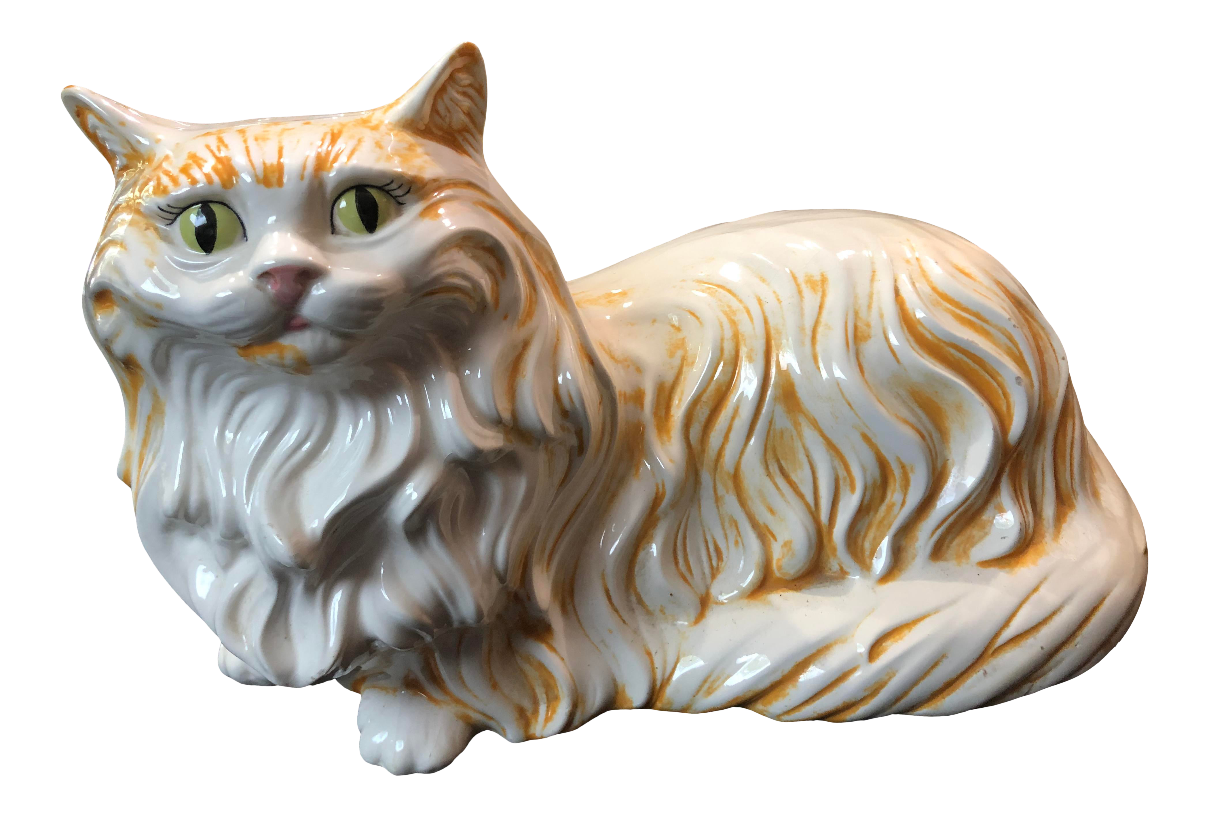 Mid 20th Century Vintage Cat Statue | Chairish