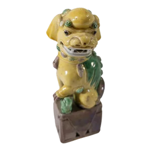 20th Century Chinese Famille Verte Kangxi Style Foo Dog Figure