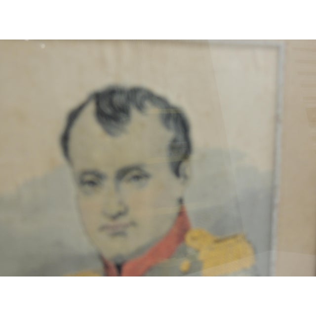 Antique Framed Embroidered Silk Threads Tapestry of Napoleon For Sale - Image 4 of 6