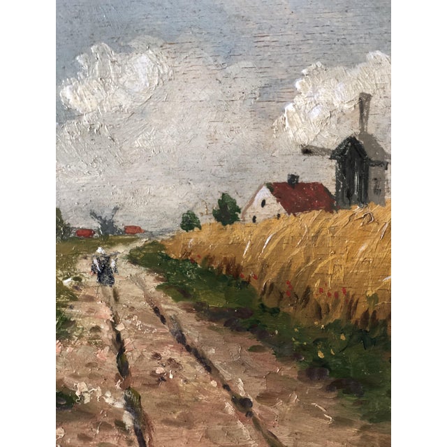 Yellow German Artist, Landscape Composition, Oil Painting on Panel, Framed For Sale - Image 8 of 15