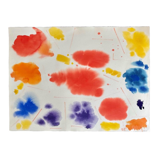 James McCray Expressionist Watercolor Painting, 1985, Signed, 22¼” X 31” For Sale