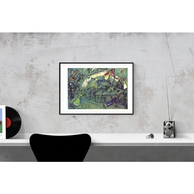 Marc Chagall 1969 Marc Chagall 'Dlm No. 182 Pages 12,13' Modernism Blue,Green,White Offset Lithograph For Sale - Image 4 of 4