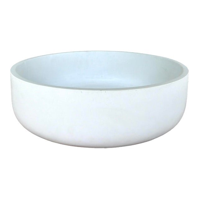 Made Goods Modern White Concrete Silvia Bowl For Sale