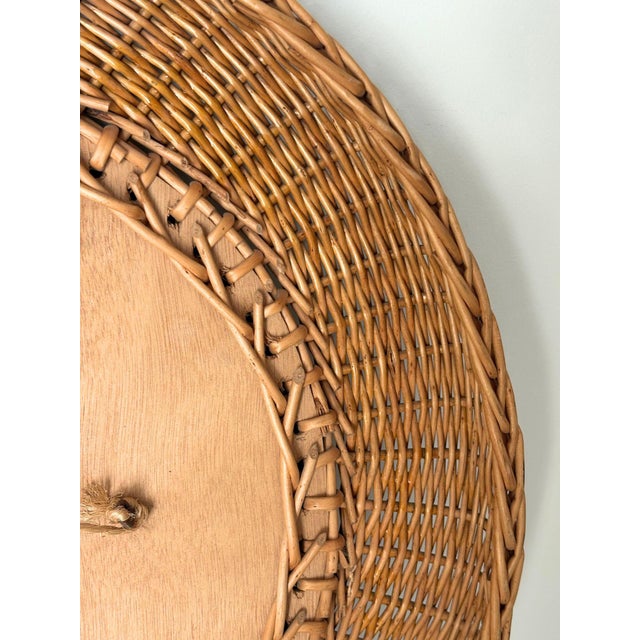 Wicker Wall Mirror in Circular Frame, France, 1960 For Sale - Image 9 of 10