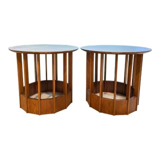 1950s Hickory Mahogany and Micarta Side Tables - a Pair For Sale