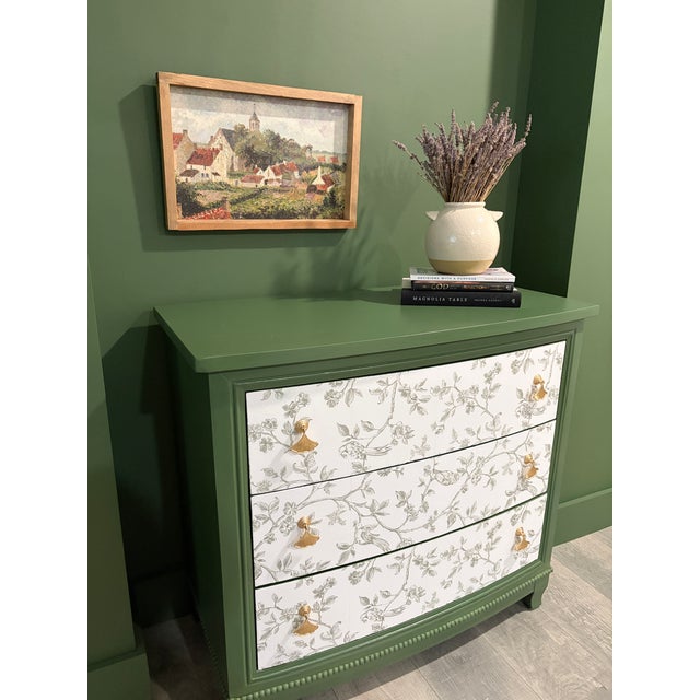 Modern Refinished Dresser/Accent Table With a Rich Green Finish For Sale - Image 3 of 5