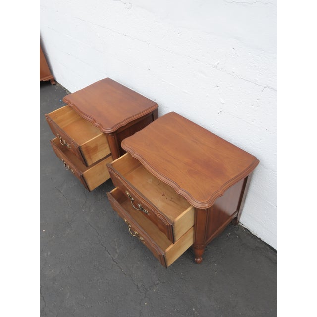 French Carved Large Nightstands Bedside End Tables a Pair 6437 For Sale - Image 12 of 14