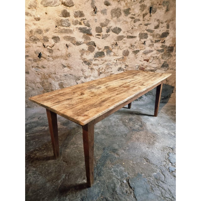 Antique French Country Dining Table with Oak Base & Pine Top, 1900s For Sale - Image 13 of 17