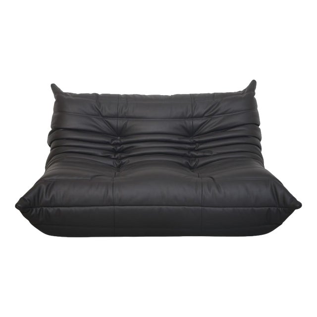 Togo Two-Seater Sofa in Dark Brown Leather by Michel Ducaroy, 1990s For Sale