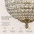 Contemporary Vintage Aloadecor 2-Light W12 In. Warm Brass Globe Chandelier Small Crystal Chandelier Cage-Style Shade Pendant Light For Sale - Image 3 of 10