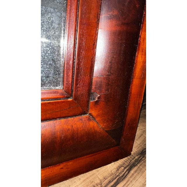 19th Century Antique Ogee Flame Mahogany Framed Mirror For Sale - Image 4 of 12
