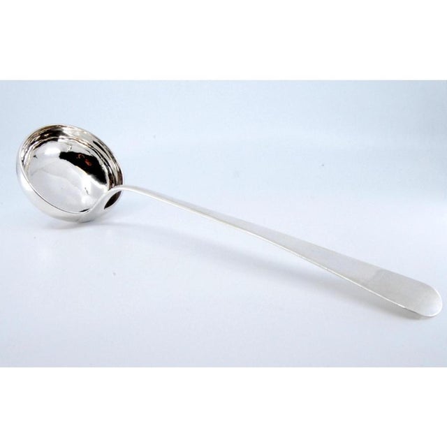Plain Silver Soup Ladle with Handle For Sale - Image 9 of 10