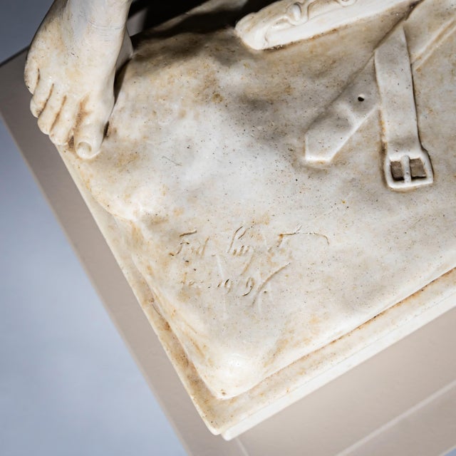Light Yellow After Ferdinand Lugerth, Archer, 1909, Artificial Marble For Sale - Image 8 of 9