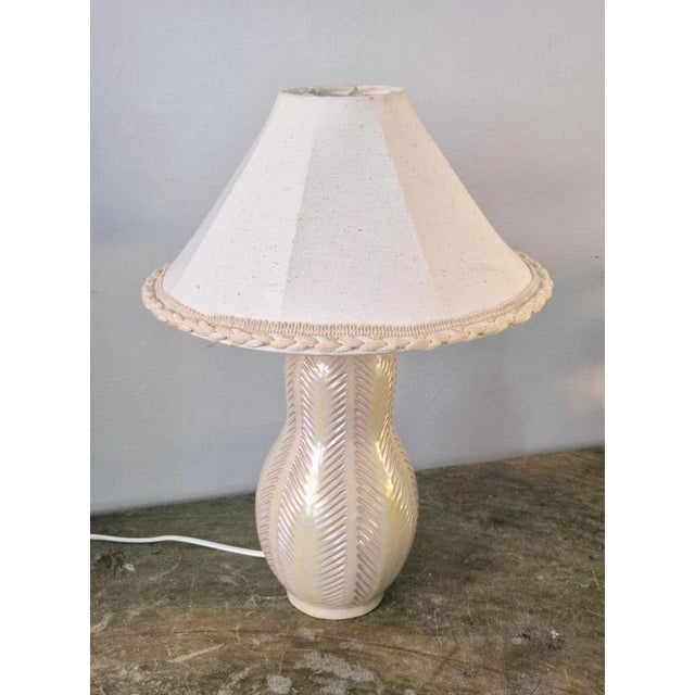 1950s Swedish Modern Table Lamp with Ceramic Base attributed to Anna-Lisa Thomson fir Upsala Ekeby, 1890s For Sale - Image 5 of 14