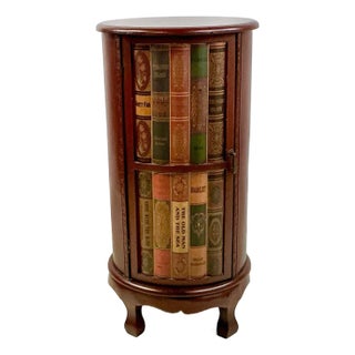 1980s Vintage Chippendale Boho Chic Trompe L’Oeil Faux Book Side Table With Storage.. For Sale