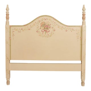 Floral Hand Painted Queen Size Headboard For Sale