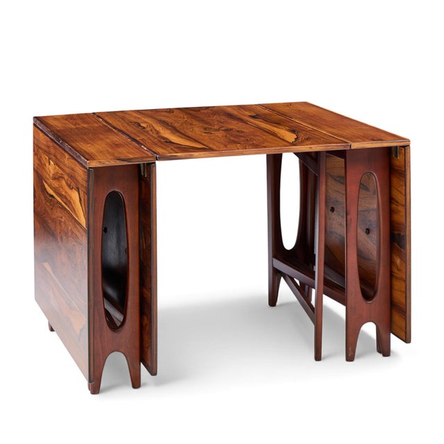 Bendt Winge Bendt Winge Mid Century Norwegian Rosewood Drop-Leaf Rosewood Dining Table - Pair For Sale - Image 4 of 17