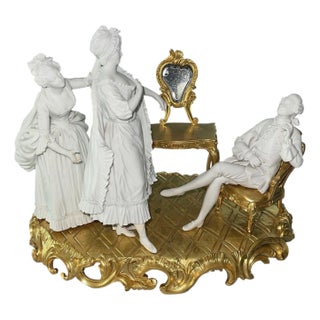19th Century Sèvres Biscuit Porcelain & Gilt Bronze Figural Group For Sale