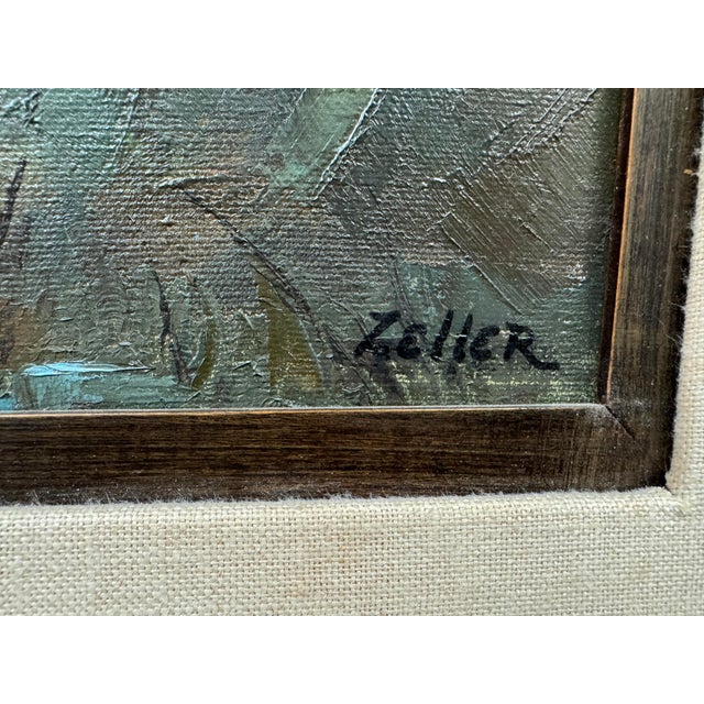 Blue Mary Zeller Mountain Stream Impressionist Painting, Signed For Sale - Image 8 of 12