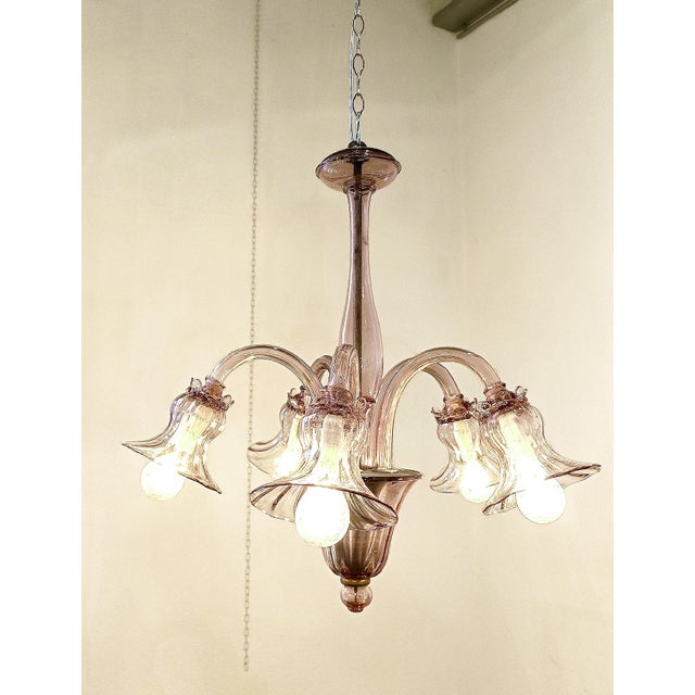 Vintage Murano Glass Chandelier, 1930s For Sale - Image 3 of 5
