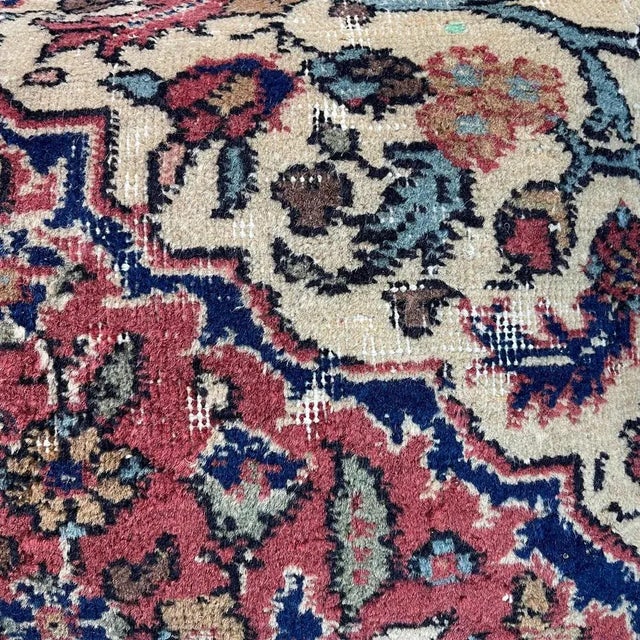 Large Vintage Turkish Handmade Rug Cushion Cover For Sale - Image 10 of 11