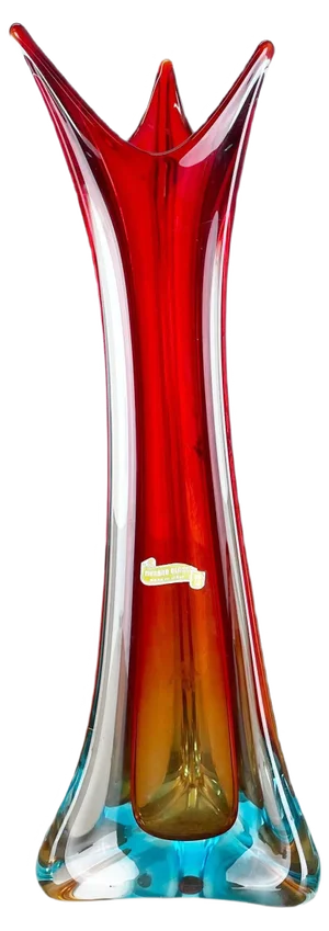 Extra Large Multi-Color Murano Glass Sommerso Vase, Italy, 1970s