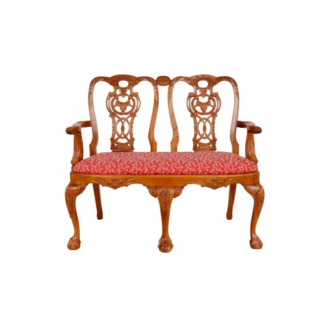 Queen Anne Style Two Seat Settee For Sale - Image 11 of 11