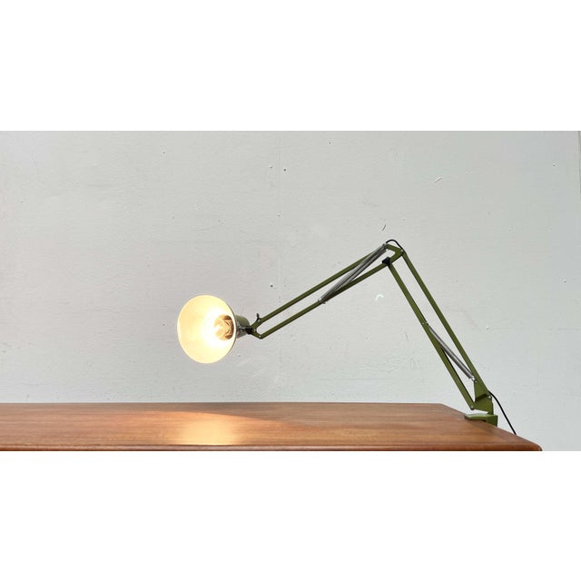 Mid-Century Modern Swedish Olive Green Desk Table Lamp from Ledu, 1960s For Sale - Image 10 of 18