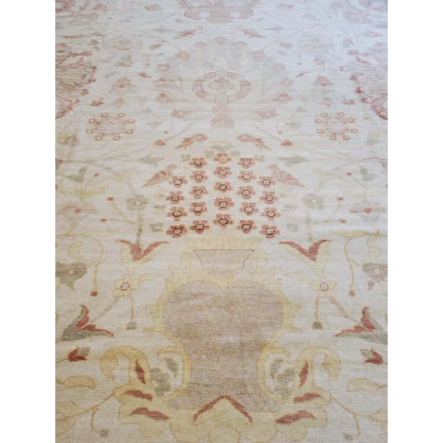 Antique Oushak Carpet, Handmade Turkish Oriental Rug, Beige, Taupe, Soft Gray For Sale - Image 4 of 18